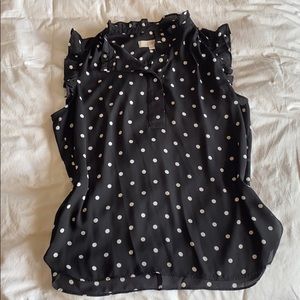 LOFT • Medium Black and White Polka Dot